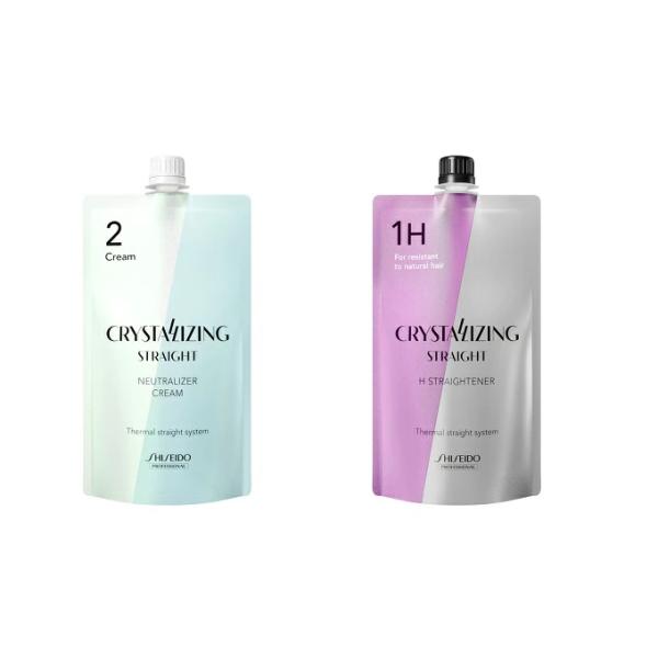 <商品名>資生堂 プロフェッショナル クリスタライジング ストレートストレートナーH  1剤400ｇ &amp; ニュートラライザークリーム 2剤400ｇセット【縮毛矯正剤/医薬部外品】 <内容量>1液400g＆2液...