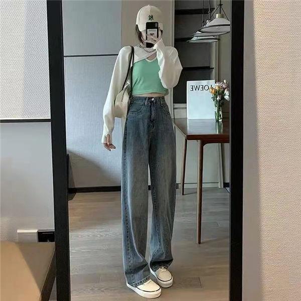 デニムワイドパンツ レディース ジーンズ デニムパンツ ハイウエスト ガウチョパンツ ジーンズ テーパードパンツ 春夏秋 パンツ 送料無料 Hunzhgu 良心ストア 通販 Yahoo ショッピング