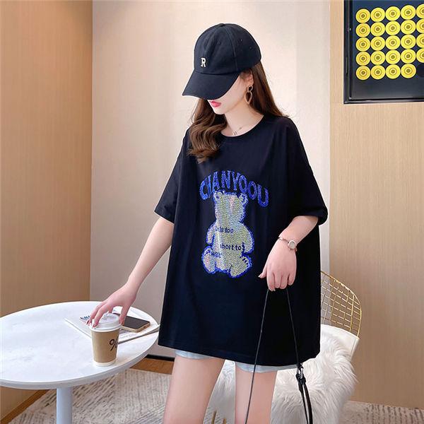 半袖tシャツ レディース ビッグtシャツ 白tシャツ ロゴプリント クマ 可愛い ゆったり カットソー 半そでtシャツ ゆるカットソー 夏服 肌着 リゾート Kxinst 良心ストア 通販 Yahoo ショッピング