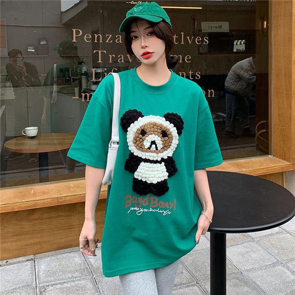 半袖tシャツ レディース ビッグtシャツ 白tシャツ パンダ 可愛い ゆったり カットソー 半そでtシャツ ゆるカットソー 夏服 肌着 リゾート Kxinst 良心ストア 通販 Yahoo ショッピング