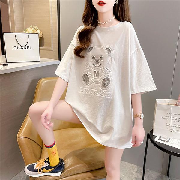 半袖tシャツ レディース ビッグtシャツ 可愛い クマ 韓国ファッション ゆったり カットソー 半そでtシャツ ゆるカットソー 夏服 肌着 リゾート Kxinst 良心ストア 通販 Yahoo ショッピング