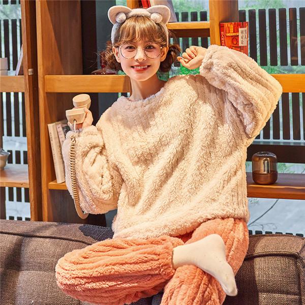 ルームウェア 上下セット 冬 パジャマ レディース 長袖 もこもこ かわいい ルームウェア 秋冬 パジャマ あったかい 上下 モコモコ パジャマ 部屋着 送料無料 Ppajmnvs 良心ストア 通販 Yahoo ショッピング