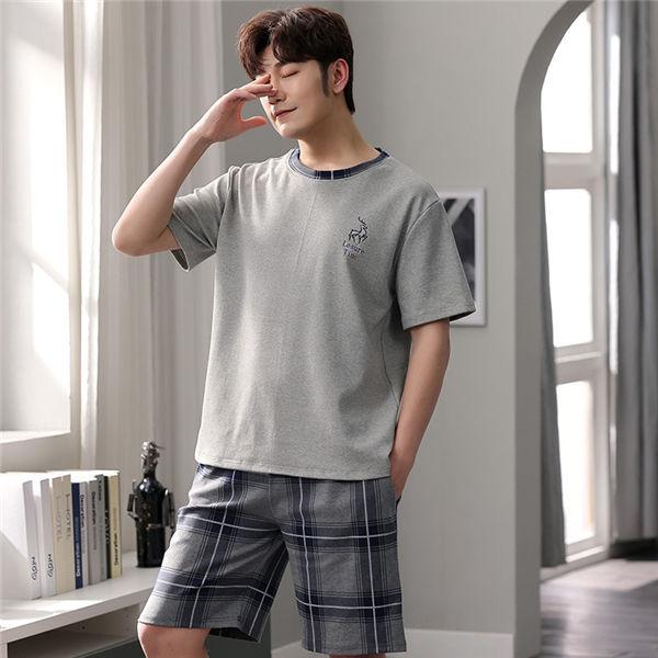 ルームウェア パジャマ メンズ 半袖 上下セット セットアップ 半袖