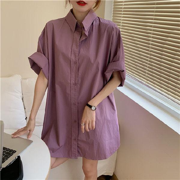 シャツ レディース おしゃれ 夏 半袖 白シャツ ロングシャツ ビジネス 通勤 シンプル カジュアル 夏服 お洒落 大人 ゆったり 50代 40代 30代 代 送料無料 Ppuynvdx 良心ストア 通販 Yahoo ショッピング