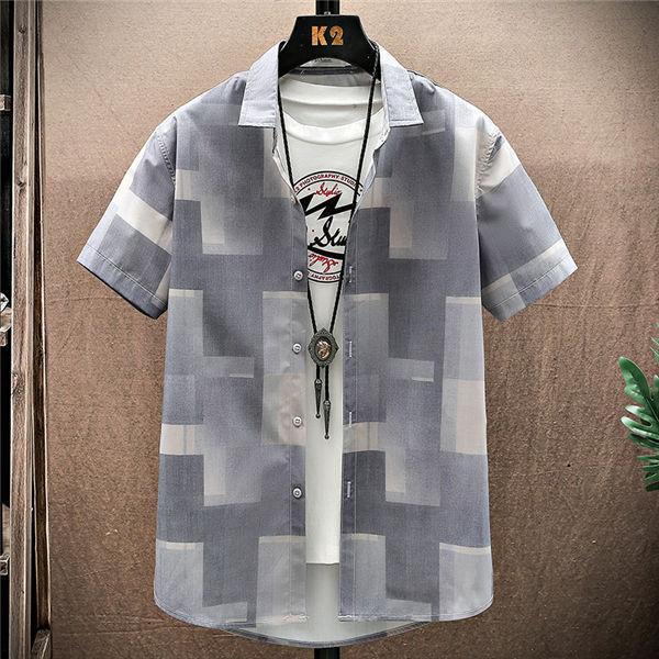 シャツ メンズ 半袖シャツ ポロシャツ ボタンシャツ 総柄 カジュアルシャツ 紳士服 グレー系 ファッション おしゃれ 春夏 サーマル Rkghfcs0011 良心ストア 通販 Yahoo ショッピング