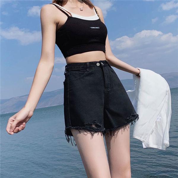 ショートパンツ レディース フリル ボトムス ゆったり デニム 短パン デニムショートパンツ 裾フリンジ 美脚 海 プール 春夏 Ttduku0026 良心ストア 通販 Yahoo ショッピング