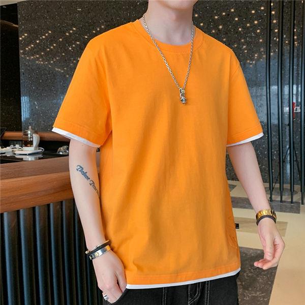 Tシャツ メンズ 半袖tシャツ 半袖 重ね風 無地tシャツ 重ね着 クルーネック カットソー トップス インナー インナー 肌着 薄手 夏服 サマー Wpmnk 良心ストア 通販 Yahoo ショッピング