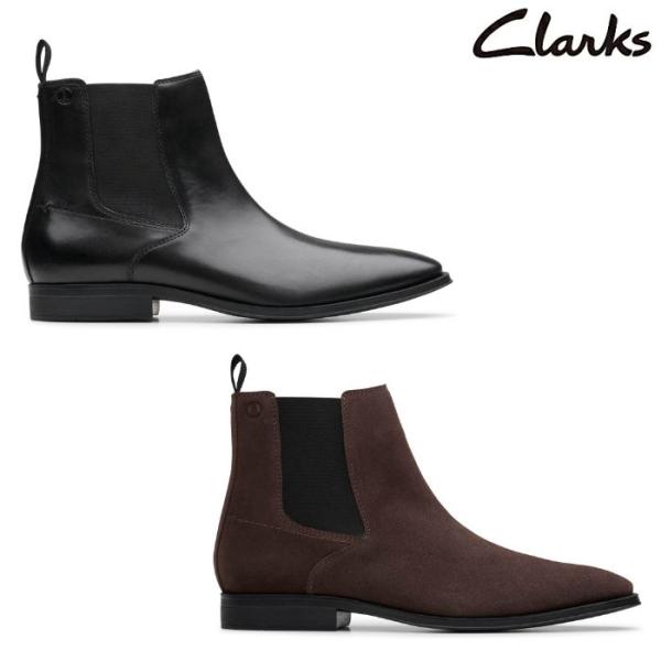 Clarks クラークス メンズ ブーツ PAULTON EASY 26183387 26183388 ブラック ダークブラウン レザー スエード