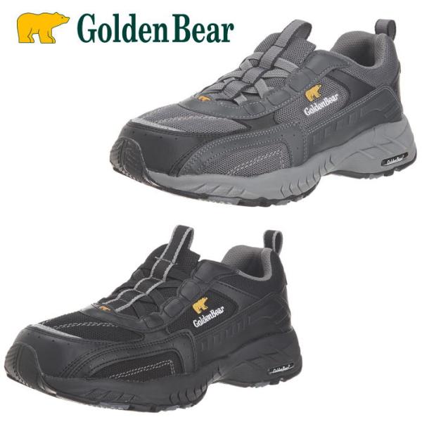 Golden Bear ゴールデンベア GB-006 メンズ カジュアル スリッポン スニーカー 3E 軽量 紐なし靴 ブラック