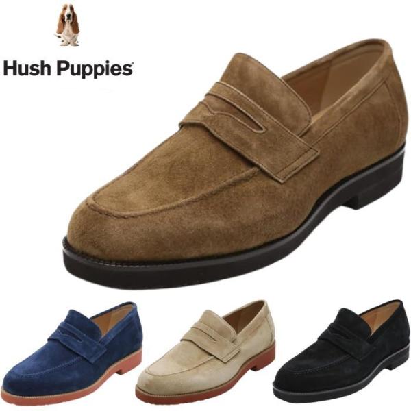 Hush Puppies ハッシュパピー メンズ スエードローファー M-104T カジュアルシューズ 靴 撥水革 3E 軽量