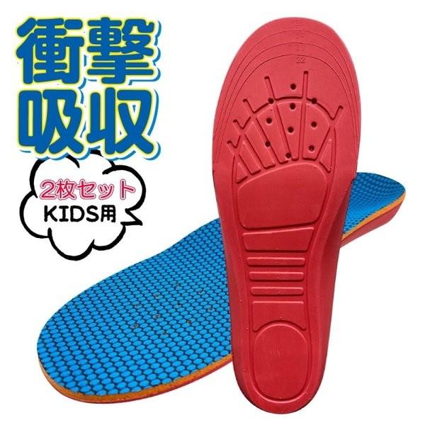 メール便送料無料 キッズインソール 2足分セット 衝撃吸収 lead-1005 立体型 中敷き 子供 ジュニア インソール