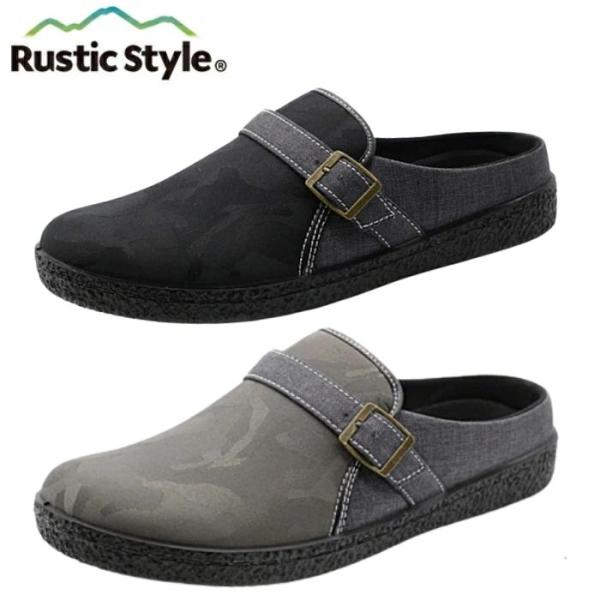 Rustic Style ラスティックスタイル メンズ サンダル シューズ 2212 アウトドア カジュアルシューズ 履きやすい靴 クロッグサンダル 紳士 ブラック グレー
