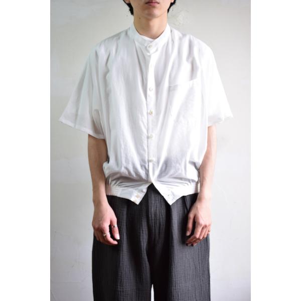 m's braque ノーカラーシャツ m's braque 【SALE!】 (エムズ ブラック) KITE SHIRT [WHITE