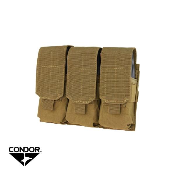 CONDOR MA58-498 TRIPLE M4 MAG POUCH COYOTE BROWN