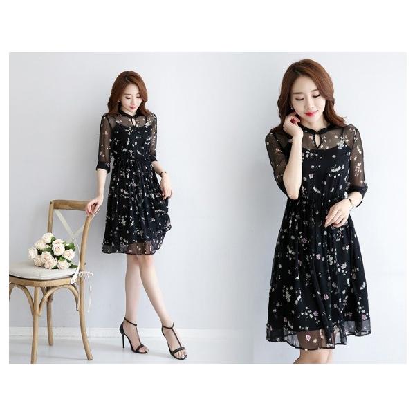 ワンピース 花柄 フラワー 韓国ワンピース パーティードレス シースルー 黒 ブラック Buyee Buyee Jasa Perwakilan Pembelian Barang Online Di Jepang