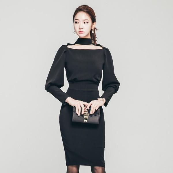 韓国ワンピース パーティードレス ハイネック ボディコン 黒 ブラック ワンピース ミニドレス 無地 Buyee Buyee Japanese Proxy Service Buy From Japan Bot Online