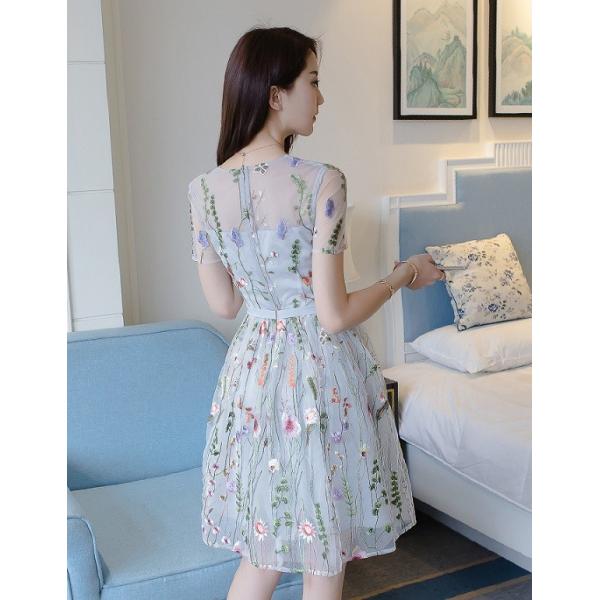 ワンピース 花柄 フラワー ボタニカル 韓国 花柄刺繍 大人 シースルー オーガンジー パーティードレス Buyee Buyee Japanese Proxy Service Buy From Japan Bot Online
