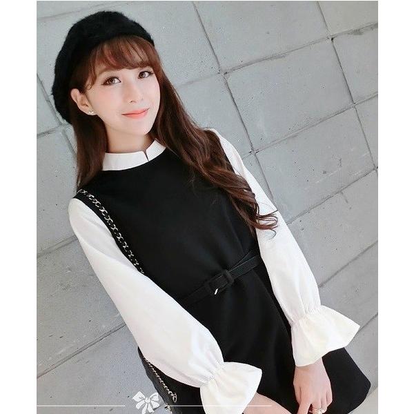 韓国ワンピース お嬢様 フェイクレイヤード風 バイカラー デート お出かけ シャツワンピース Buyee Buyee Jasa Perwakilan Pembelian Barang Online Di Jepang