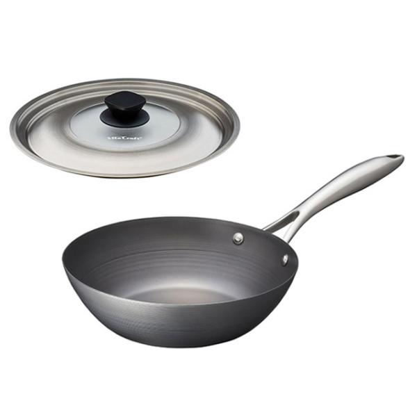 鉄 スーパー鉄 ウォックパン 蓋付 22cm 2004 中華鍋 フライパン 日本製 健康 IH対応 長持ち おすすめ メンテナンス ビタクラフト Vita Craft ギフト包装不可