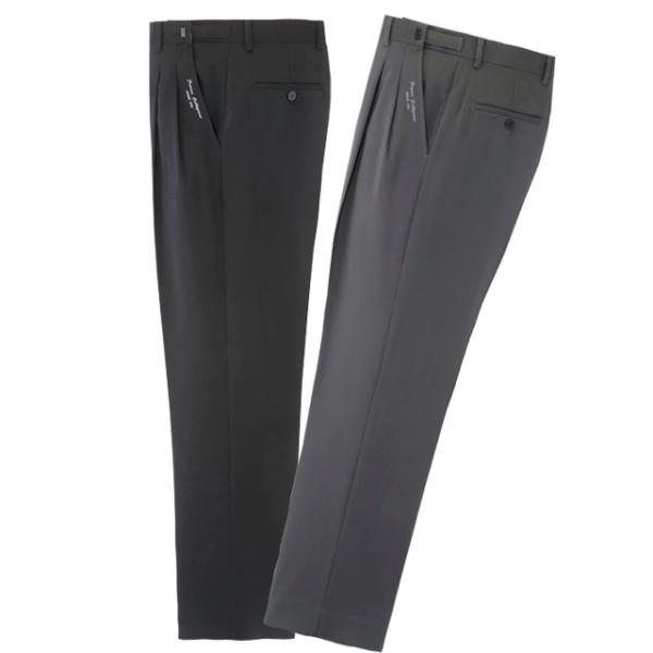 刺繍入りのびのびスラックス 2本組(同サイズ2色) アジャスター付