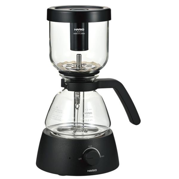 サイフォン式 コーヒーメーカーElectric Coffee Syphon ECA-3-B 360ml 3杯用 コンパクトダイヤル式火力調整 保証1年 ハリオ HARIO