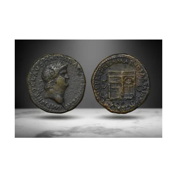 古代ローマのコイン、ネロ (AD 66)、AE セステルティウス、素晴らしい