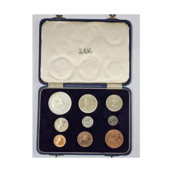 1958 SAM 南アフリカ プルーフ セット (9 コイン) KMPS45 : WORLDRE