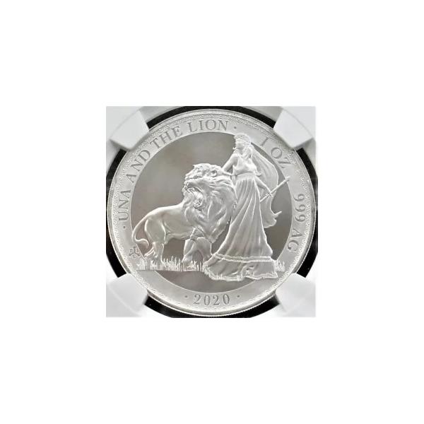 ウナとライオン 2020 英国セントヘレナ 1ポンド銀貨 NGC MS70