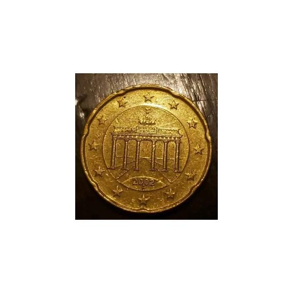 ドイツ F 2002 の珍しい 20 ユーロ セント硬貨 : WORLDRE SOURCE