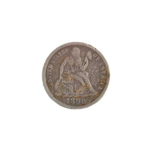 1890年 アメリカ合衆国 シーテッド・リバティ・ダイム 10セント 90