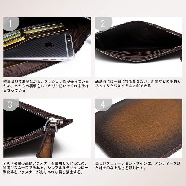 Terse クラッチバック メンズ セカンドバッグ メンズ レザー ブランド人気 カジュアル 軽量 大容量 高級感