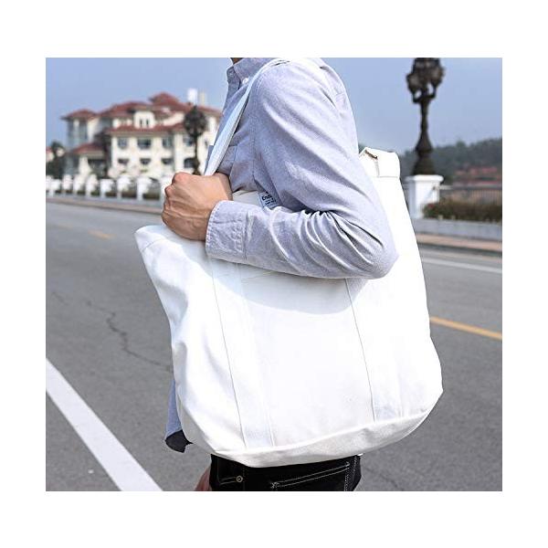 トートバッグ メンズ キャンバス 買物 大容量 2way シンプル おしゃれ バッグ 軽量 ホワイト ブラック ショルダーバッグ