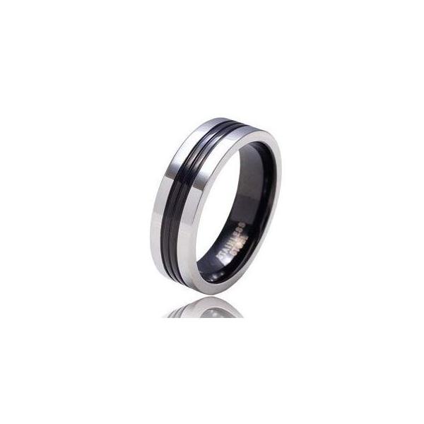 Sr00 Black 17 ブランド名 2pieces ステンレスリング 指輪 メンズ ブラック ブラック 17号 ラッピング無料 黒