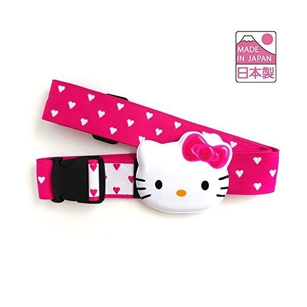 ハローキティ の ネームタグ が スーツケースベルト お買得 ハートドット ピンク かわいい