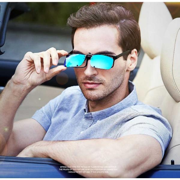 クリップオン サングラス 偏光レンズ 超軽量uvカット運転 屋外の活動用 男女兼用