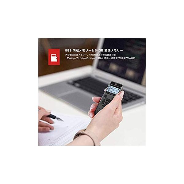 Victure ボイスレコーダー 高音質 Icレコーダー 8gb内蔵メモリー 小型軽量 内蔵スピーカー 長時間連続録音 メーカー直売 64gb拡張メモリー