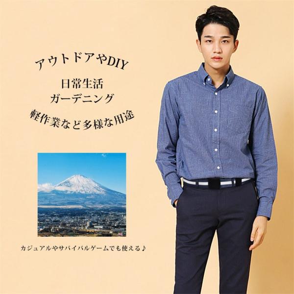 Hky メンズ ベルト 幅3 8cm 長さ115cm ナイロンベルト Ykkバックル メンズ 作業服