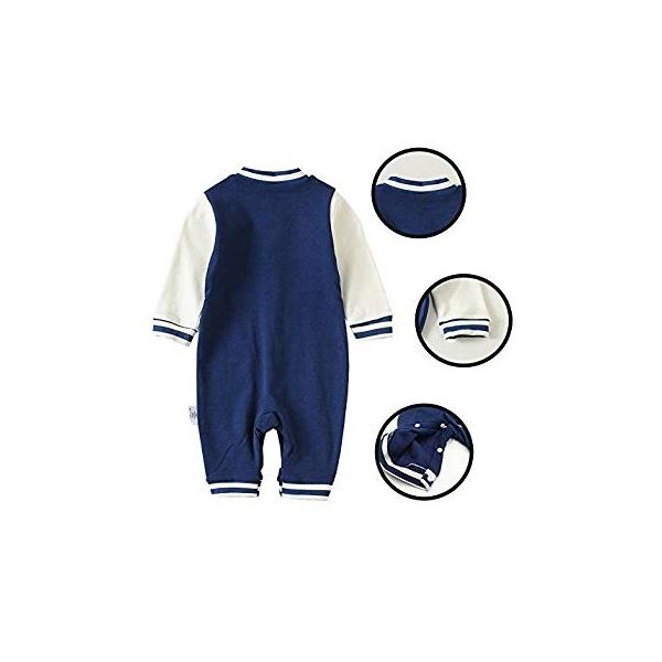 Gorbast 男の子 ベビー服 肌着 新生児 ロンパース 野球 春 ジャンプスーツ 服 赤ちゃん 秋 男女兼用 冬 前開き 長袖 ベビー