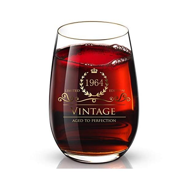 赤ワイングラス 誕生日プレゼント ギフト 男性 女性 結婚記念日祝い 定年退職祝い 24k金 即納送料無料 54歳 バー パーティー 54年目 1964年