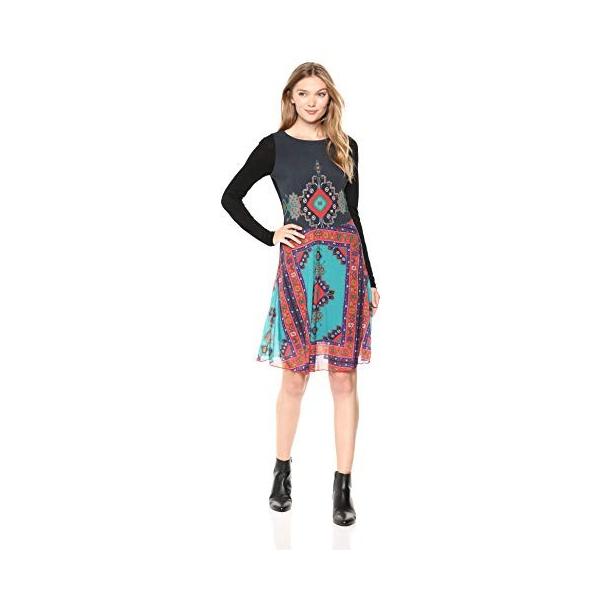 デシグアル Desigual 公式 プリントウエスト切替えフレアワンピース Vest Julianne 長袖 レディース 人気ブランド多数対象 グ