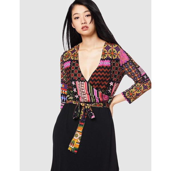 デシグアル ワンピース 3 4スリーブ 19swvkx5 グレー ブラック Eu L 日本サイズl相当 Pindo Com