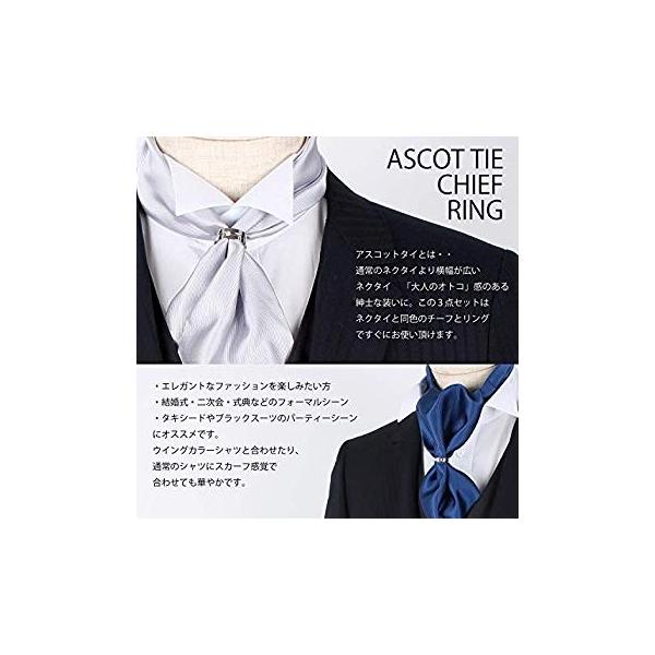 ドレスコード101 アスコットタイamp チーフamp タイリング 結婚式 選べる7色 洗える メンズ ポケットチーフ 祝日 アスコット Accftr3set