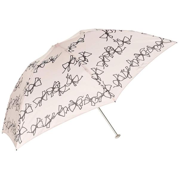 ジルスチュアート Aurora オーロラ Ji 21 リボン柄軽量カーボン折りたたみ傘 美品 レディース カーボ ピンク 親骨55