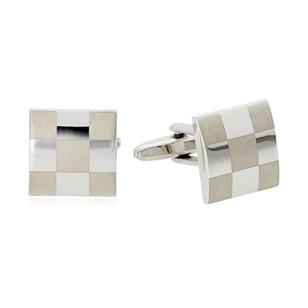 シンプル スタンダード シルバー チェック スクエア カフス カフスボタン メンズ アクセサリー カフリンクス ネクタイに合 ワイシャツ いよいよ 人気ブランド
