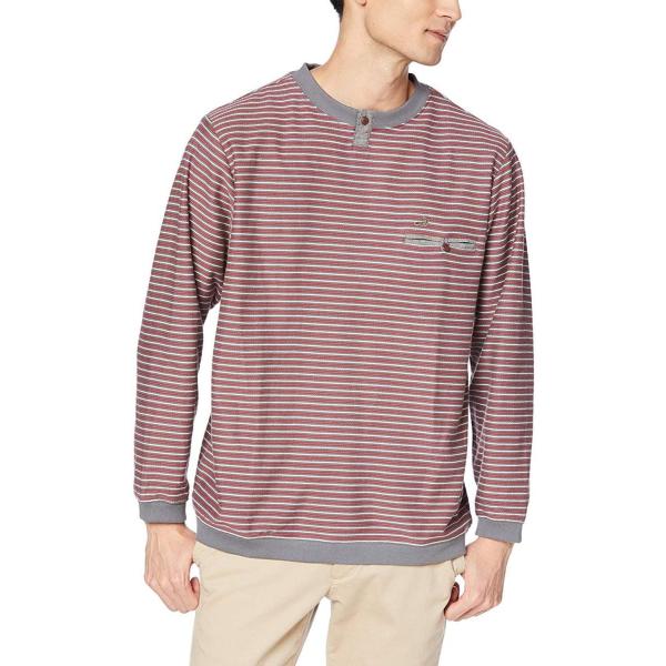 クロコダイル ヘンリーネックボーダートレーナー メンズ 1602 チャコール 日本 M 日本サイズm相当 Pindo