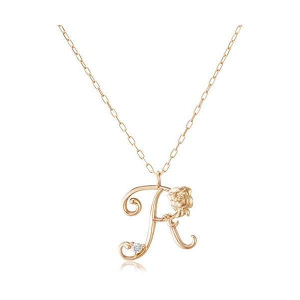 キャーロ ディ ディアマンテ Chiaro Di Diamante K10ピンクゴールド ダイヤモンド ローズイニシャルrペンダントネックレ