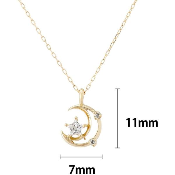 最大半額 キャーロ ディ ディアマンテ Chiaro Di Diamante K18イエローゴールド ダイヤモンド ムーン Amp スターペンダントネックレス グランドセール