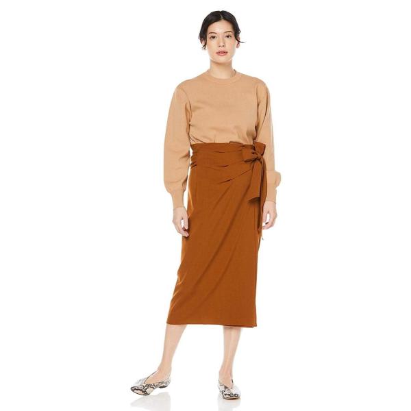 アダムエロペ ワンピース ラップスカートニットワンピース レディース Gae ベージュ 日本 F Free サイズ Vejabeautyhouse Com