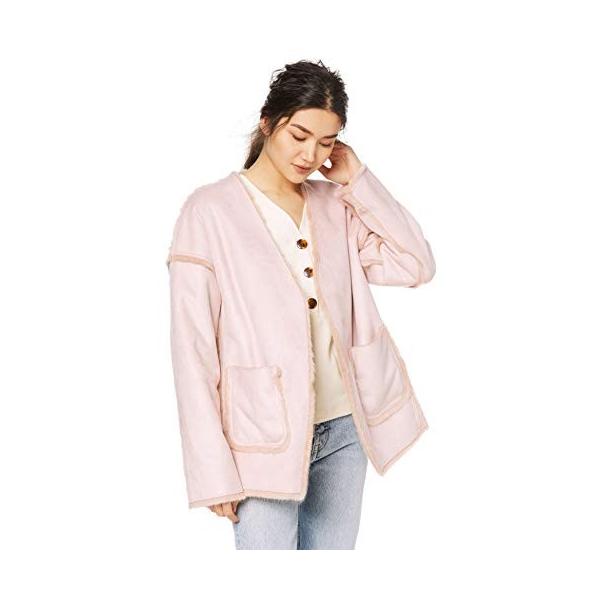 ザ ヴァージニア コート 信頼 リバーシブルフェイクムートンコート レディース 38 ピンク 日本サイズm相当 日本