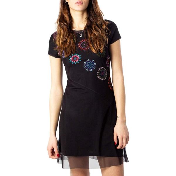 デシグアル ワンピース半袖 Dammi レディース swvk67 グレー ブラック Eu S 日本サイズs相当 Pindo Com